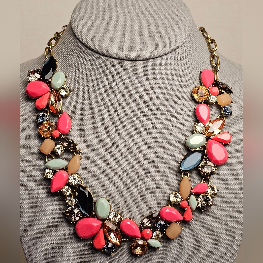 [J. Crew] Classic Mixed Stone Multi-Color Statement Necklace